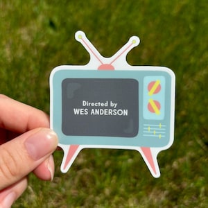 Geregisseerd door Wes Anderson Retro TV Film Lover Grand Budapest Hotel The Fantastic Mr. Fox Moonrise Kingdom 3 inch vinyl weerbestendige sticker