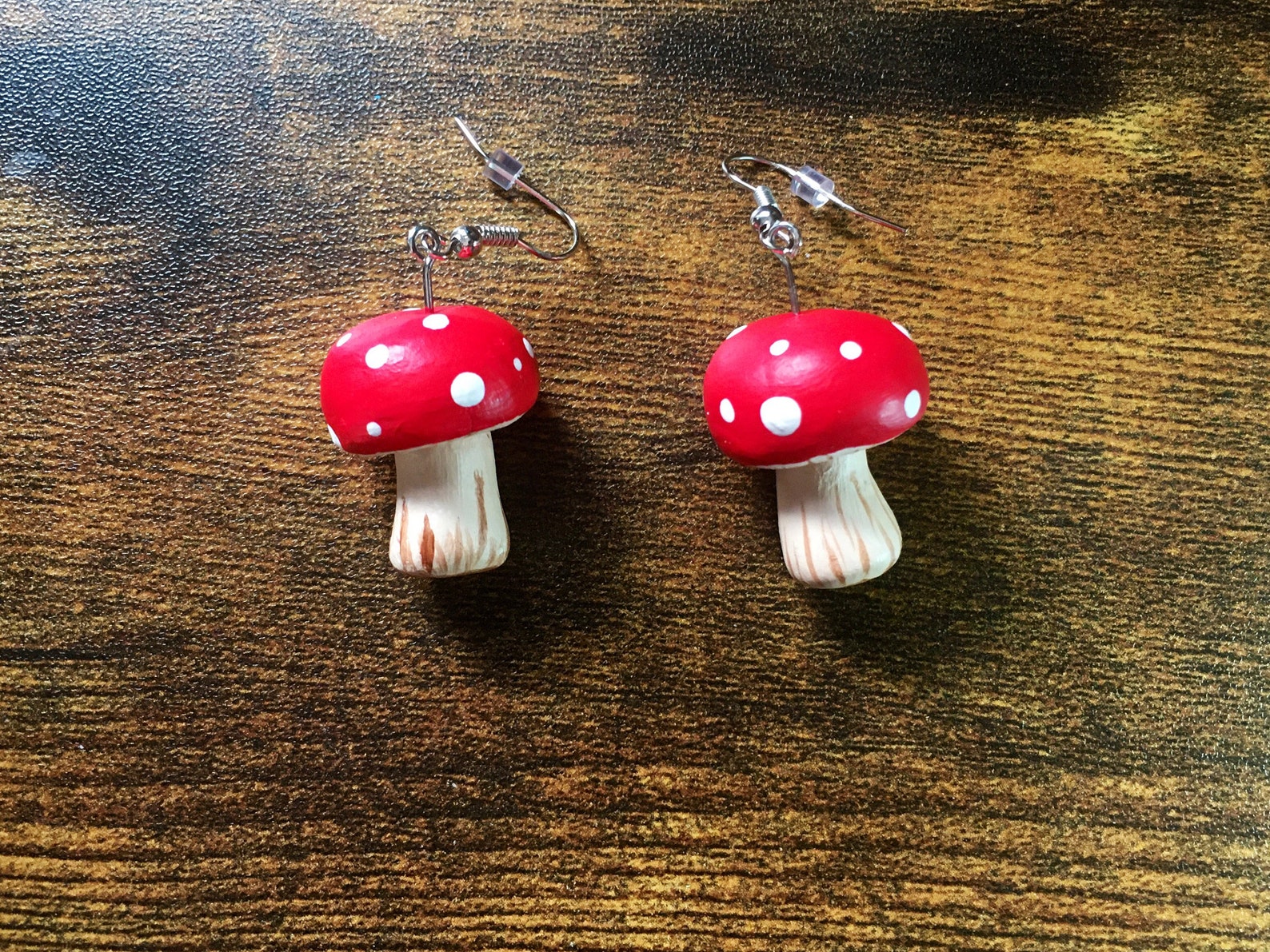 Mushroom Earrings Cute Pair Mushroom Earrings Clay/ Etsy