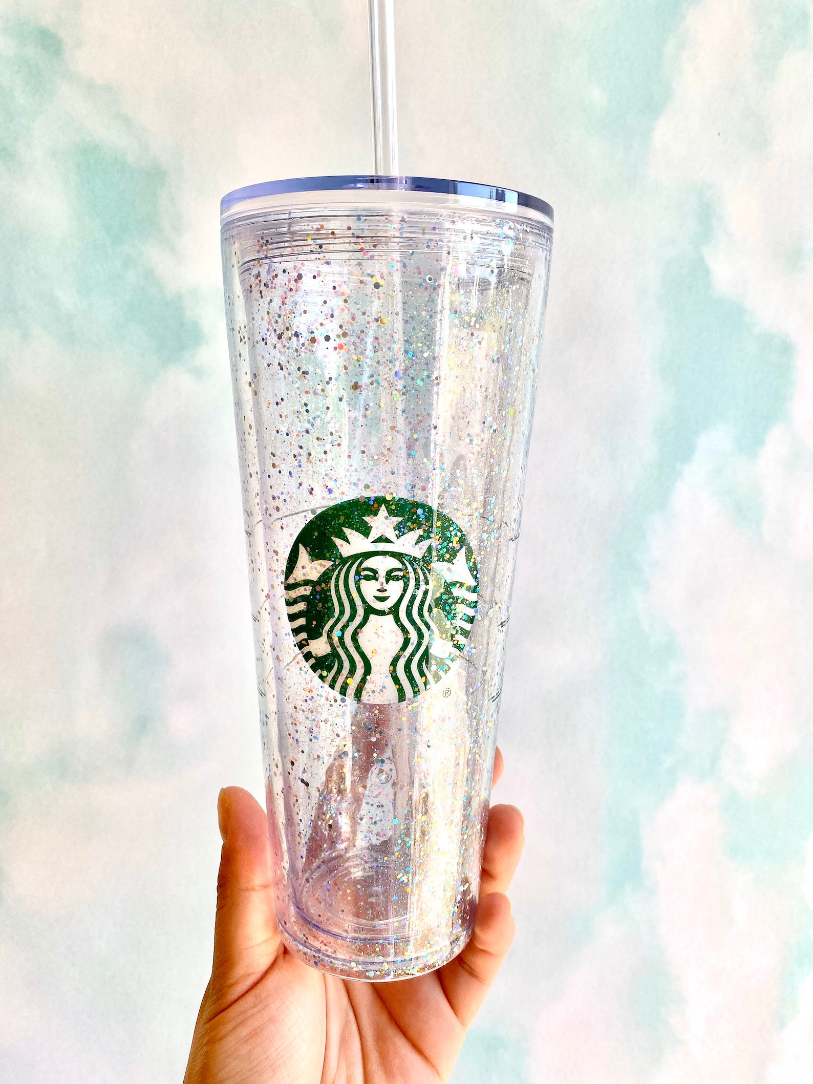 starbucks glitter glass