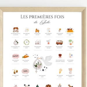 "My first times" poster - Personalized birth gift - Date poster to stamp by Le Temps des Paillettes