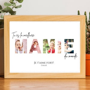 Affiche mamie personnalisée photos - fête des grands-mères - Cadeau pour mamie