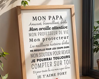 Personalized Dad Poster | Father Christmas Gift | Father Birthday Gift Idea | Personalized Dad Poster Personalized Family Gift