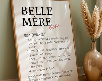 Mother-in-law Definition Poster | Mother-in-law Christmas Gift, Mother's Day Gift | French Definition Poster, Mother-in-law Gift Idea