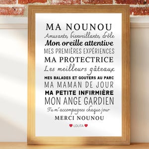 Personalized my nanny poster - nanny gift - nanny childminder gift idea - thank you nanny