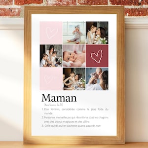 Affiche maman photos - idée cadeau maman - fête des mères jeune maman