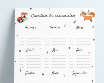 Calendrier D Anniversaire Etsy Calendrier D Anniversaire Etsy