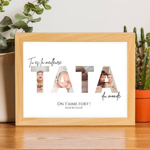Affiche tata personnalisée photos - cadeau tata -  Cadeaux personnalisés - idée cadeau femme