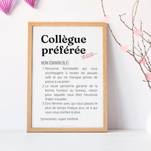 Affiche définition Collègue personnalisable -  cadeau collègue personnalisable - affiche murale