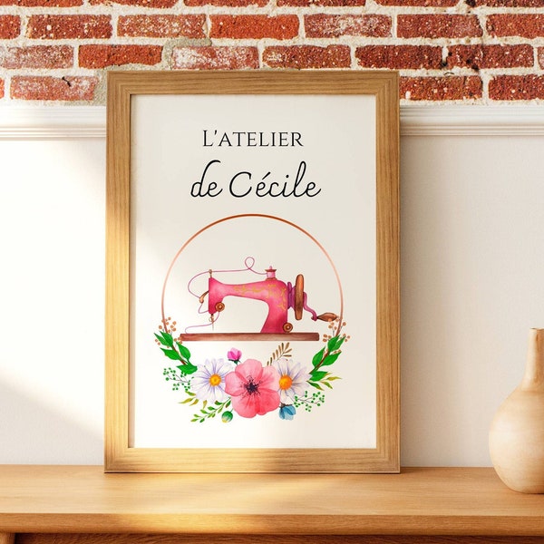 Affiche Personnalisée Atelier de Couture - Cadeau pour Couturière par Le Temps des Paillettes