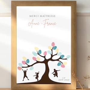 Arbre a empreinte maîtresse  - cadeau maitresse - Cadeau fin d'année scolaire - idée cadeau maitresse ecole maternelle primaire