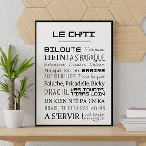 Chti Words Poster - Ch'timi Words and Expressions Poster - Northern Words Poster by Le Temps des Paillettes