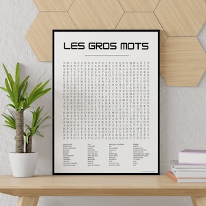 Word Mix Poster Les Gros Mots - Art poster swear words - Funny children's decoration by Le Temps des Paillettes