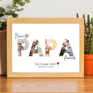 Affiche papa personnalisée avec photos – Cadeau fête des pères – Idée originale pour papa