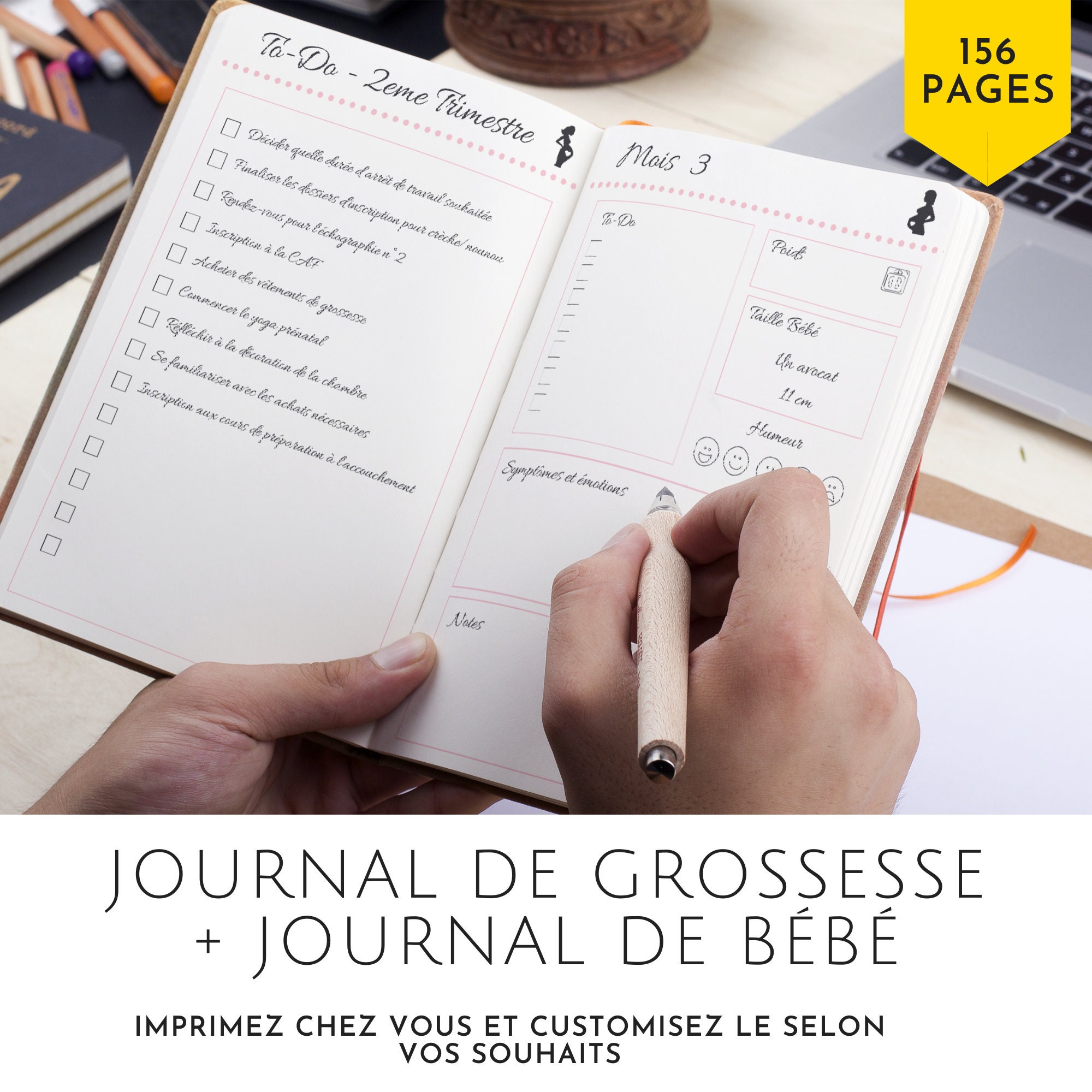 Journal De Grossesse Et Bebe A Imprimer Bundle Fichier Pdf Etsy France