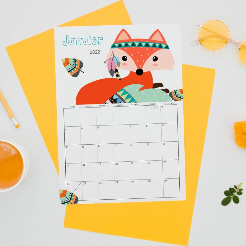 Calendrier 2023-2024 Calendrier 2023 à imprimer - Etsy France