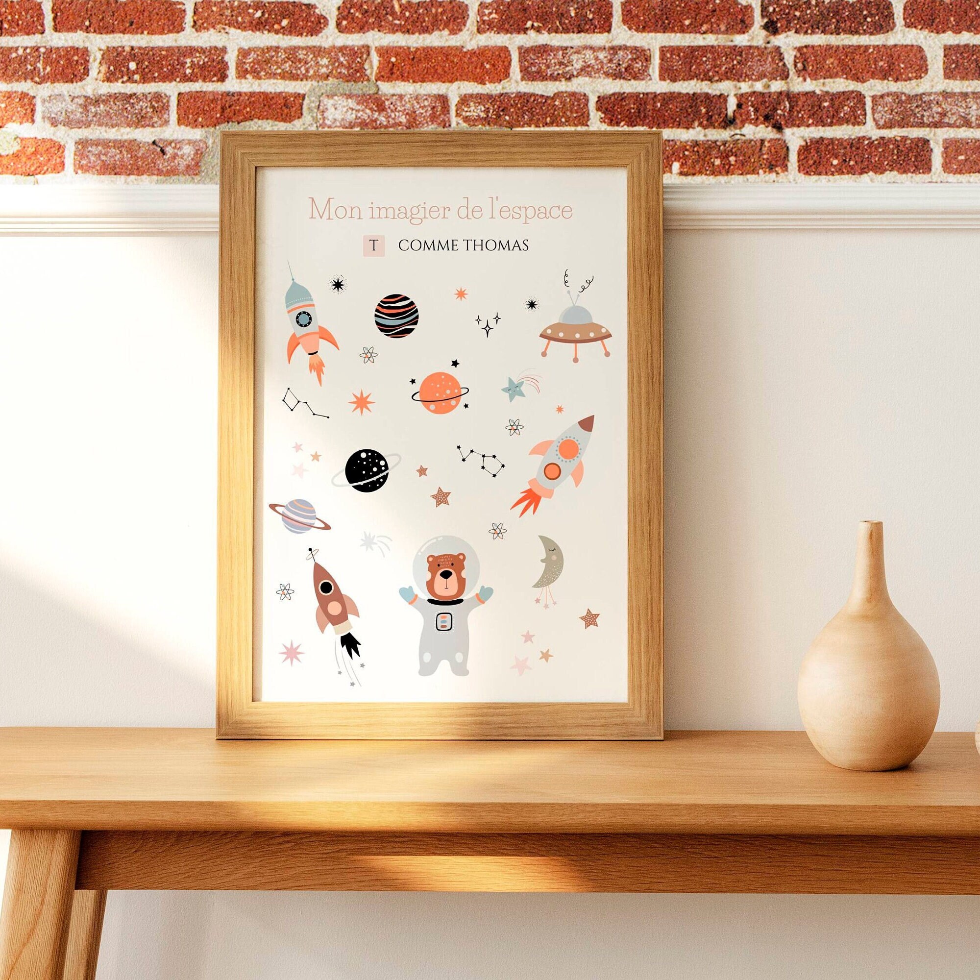 Affiche Enfant Imagier de L'espace - Affiche Espace et Cosmos Chambre d'enfant