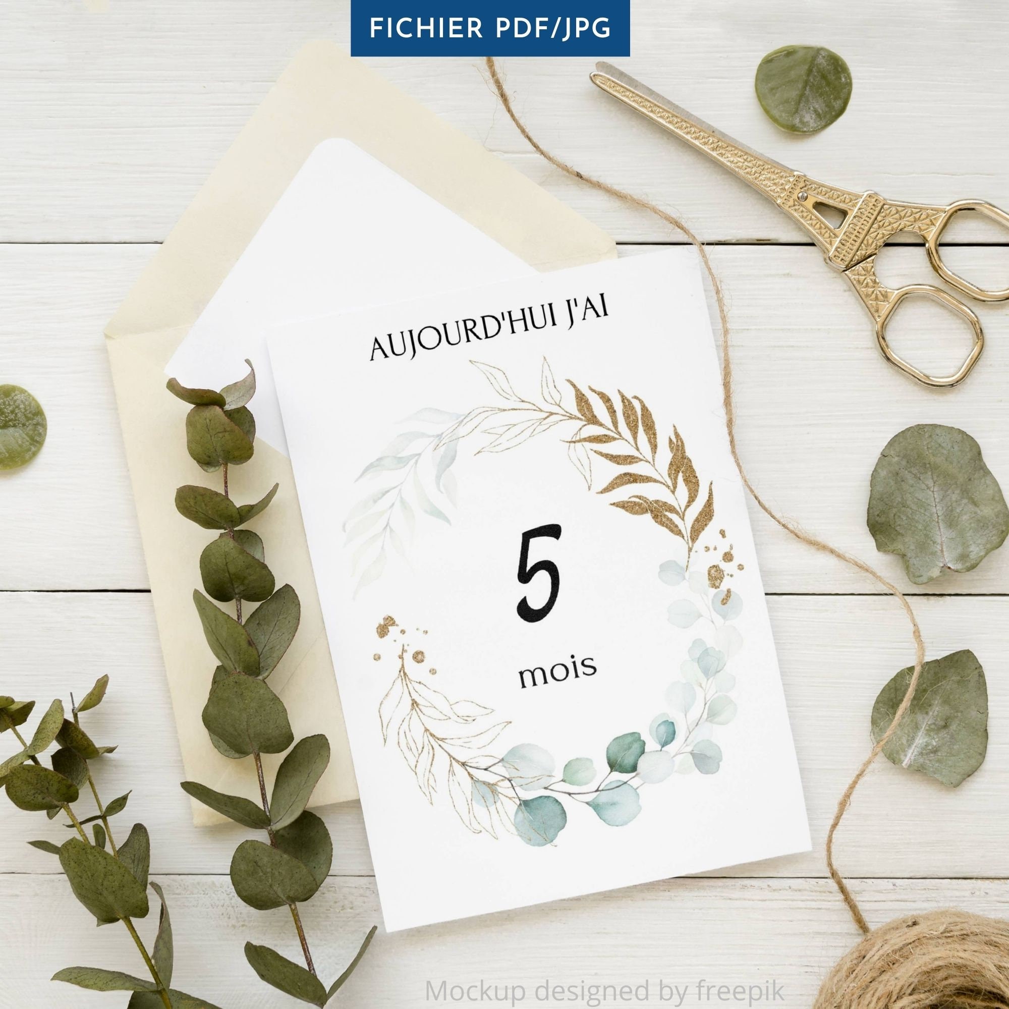 Pdf Carte étape Bébé à Imprimer Gratuit Carte étape bébé a imprimer motif feuille eucalyptus par Le - Etsy France