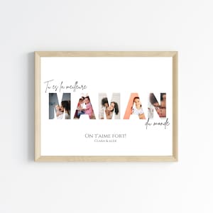 Affiche maman  photos - - idée cadeau maman - fête des mères jeune maman