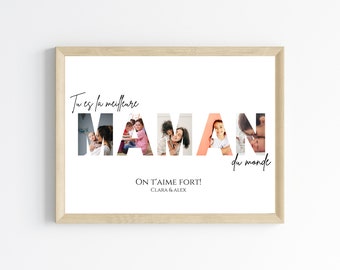 Affiche maman personnalisée photos - cadeau personnalisé maman par Le Temps des Paillettes