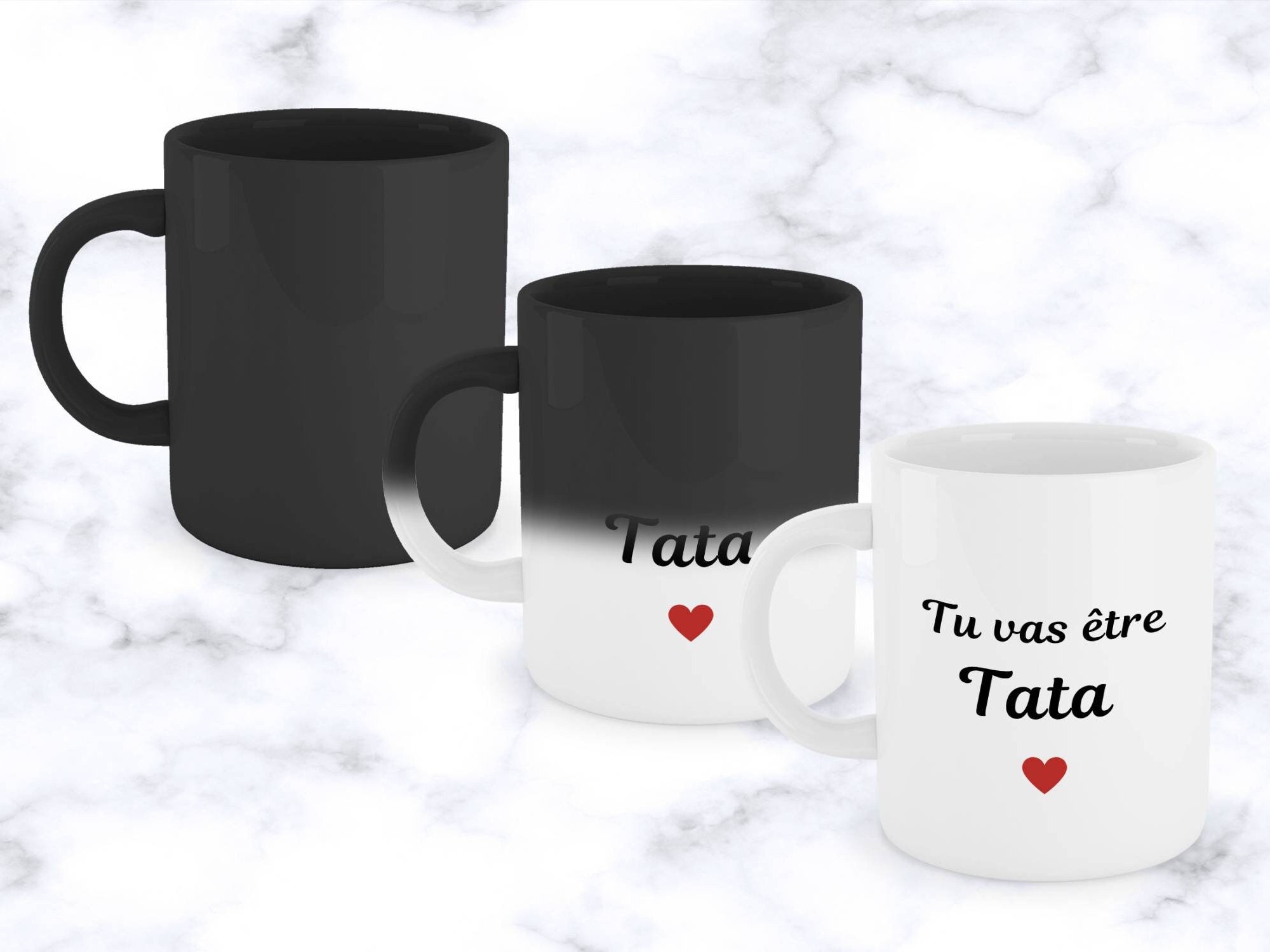 Mug Magique Annonce Grossesse Tata - Mug Magique Personnalisé Originale