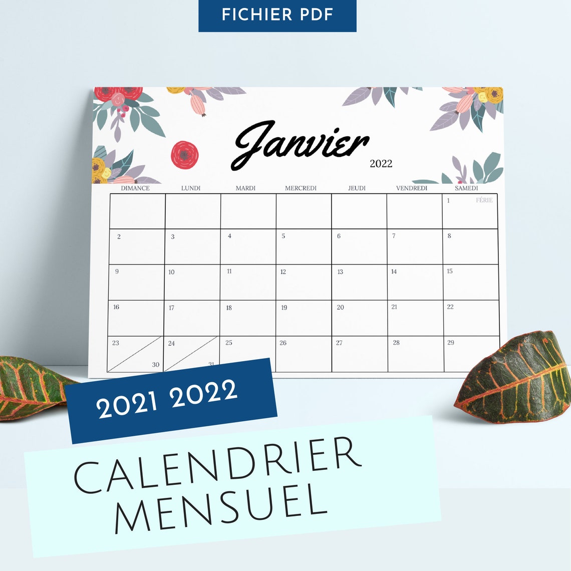 Calendrier Mensuel 2022 à Imprimer Gratuit Calendrier 2022-2023 Calendrier 2022 à imprimer Calendrier - Etsy France