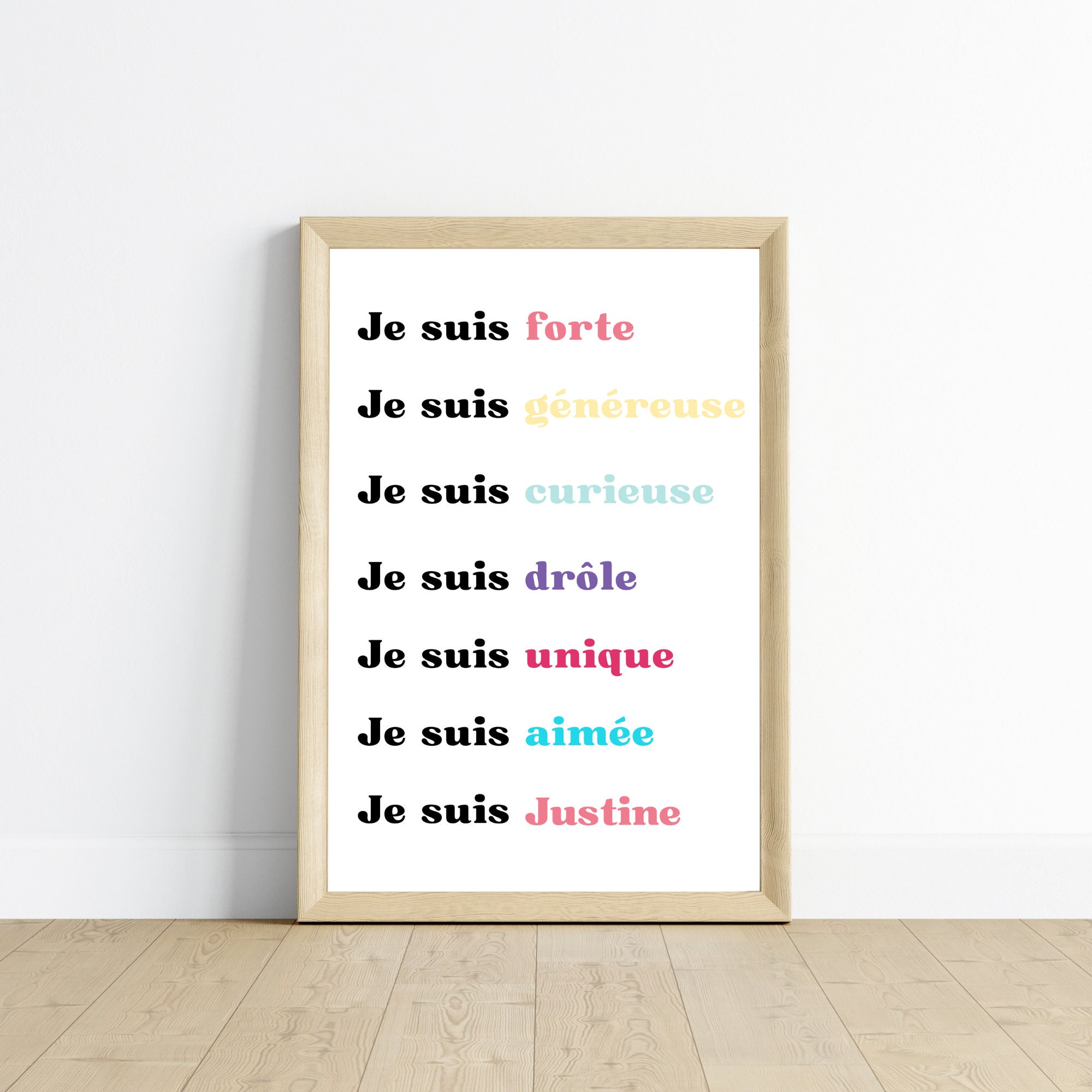 Affiche affirmations positives enfant affirmations personnalisées