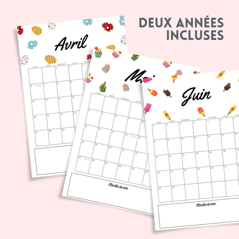 Calendario 20252026 Planificador mensual imprimible Calendario