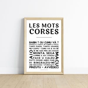 Affiche Le corse  - Poster mots corses - affiche murale