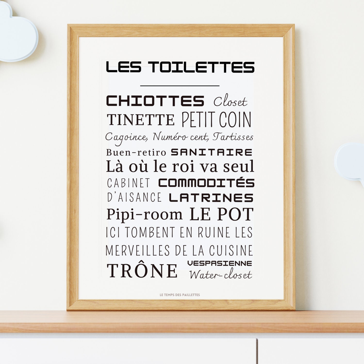 Affiche toilette Lieu d'aisance - La French Touch