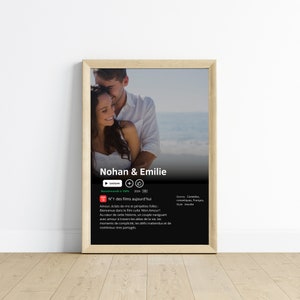 Affiche série personnalisé pour couple avec photos -  affiche Netflix -  Notre histoire  - cadeau saint valentin  - affiche couple