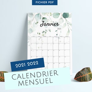 Calendrier Perpetuel 2023 à Imprimer Calendrier Annuel 2021 Et 2022 À Imprimer Et Page De Notes | Etsy