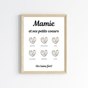 Personalized grandma poster - Grandmother's Day - Grandma gift - Personalized family name poster by Le Temps des Paillettes