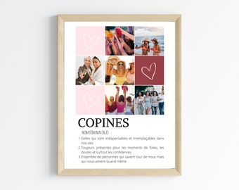 Affiche copines personnalisée photos - cadeau personnalisée BFF Meilleures amies  par Le Temps des Paillettes