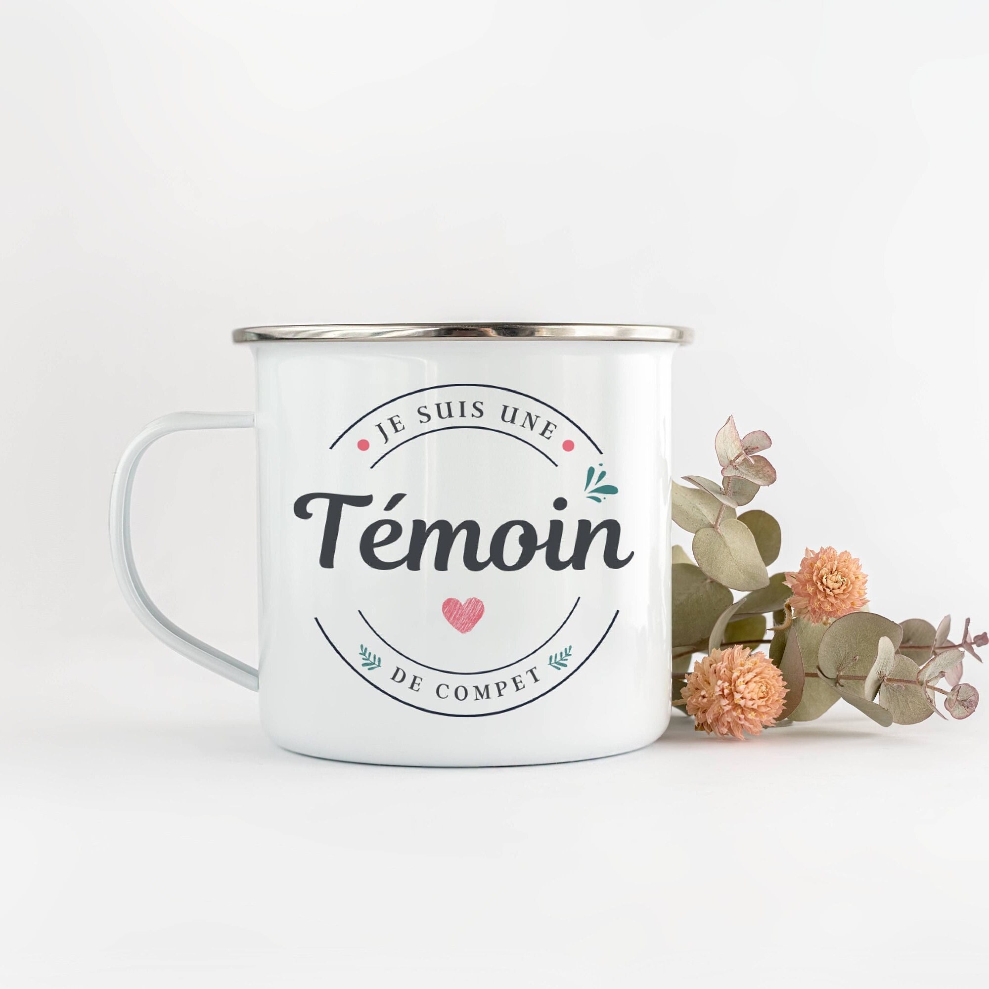 Mug Émaillé Témoin - Demande Originale de Mariage Tasse Camping Témoin