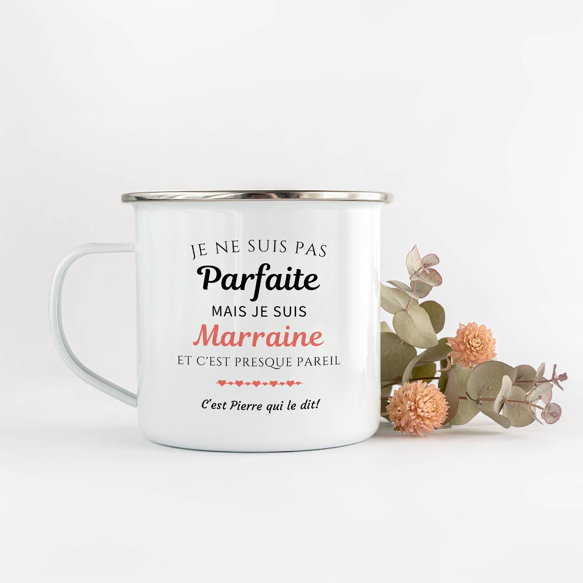 Tasse Marraine Personnalisée - Cadeau Mug Camping Je Ne Suis Pas Parfaite Mais Marraine