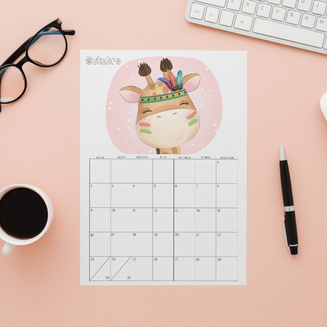 Calendrier 2023-2024 Calendrier 2023 à imprimer Calendrier - Etsy France