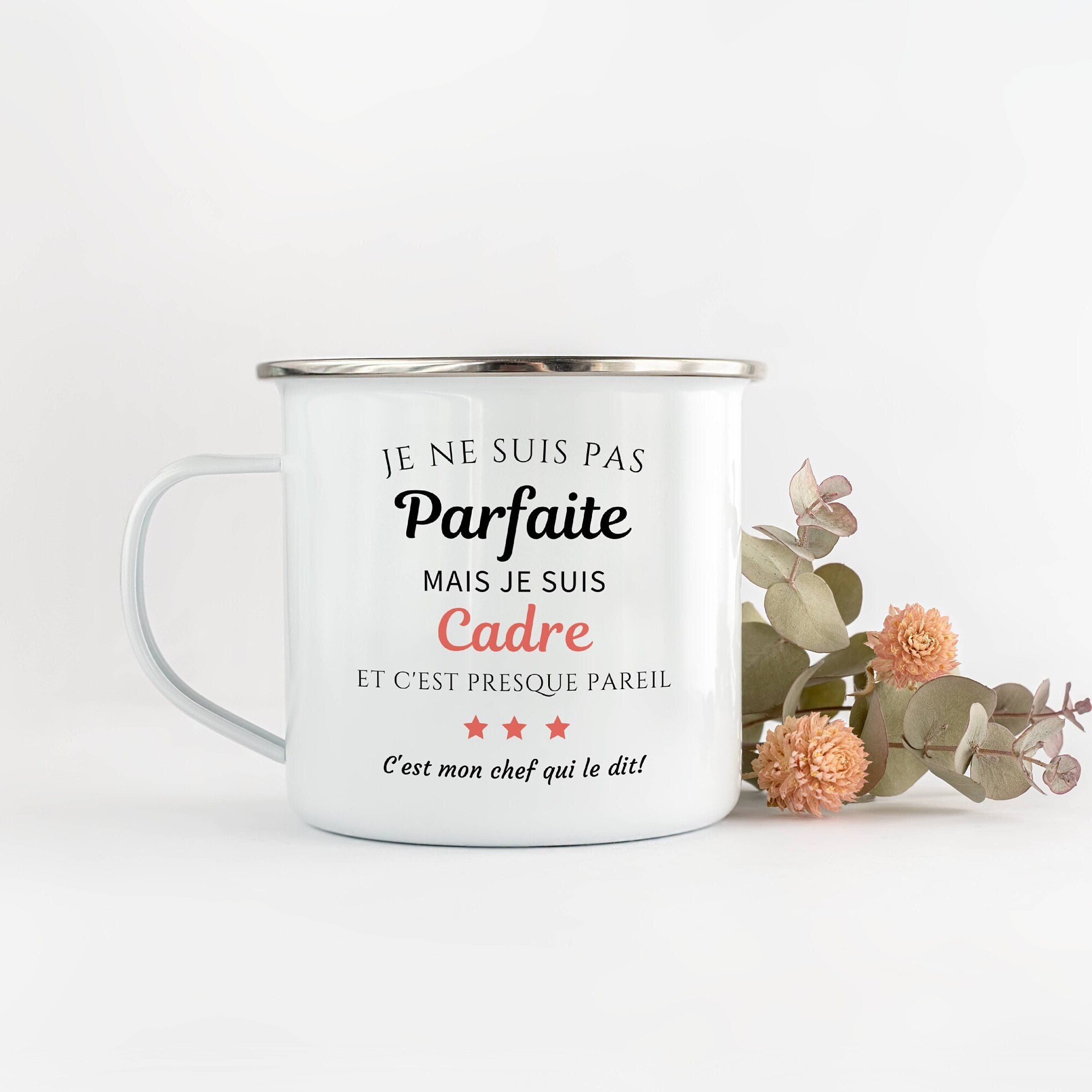 Tasse Emailé Pour Cadre Personnalisé - Mug Femme Cadeau Humour Départ Collègue Métier Travail Retrai