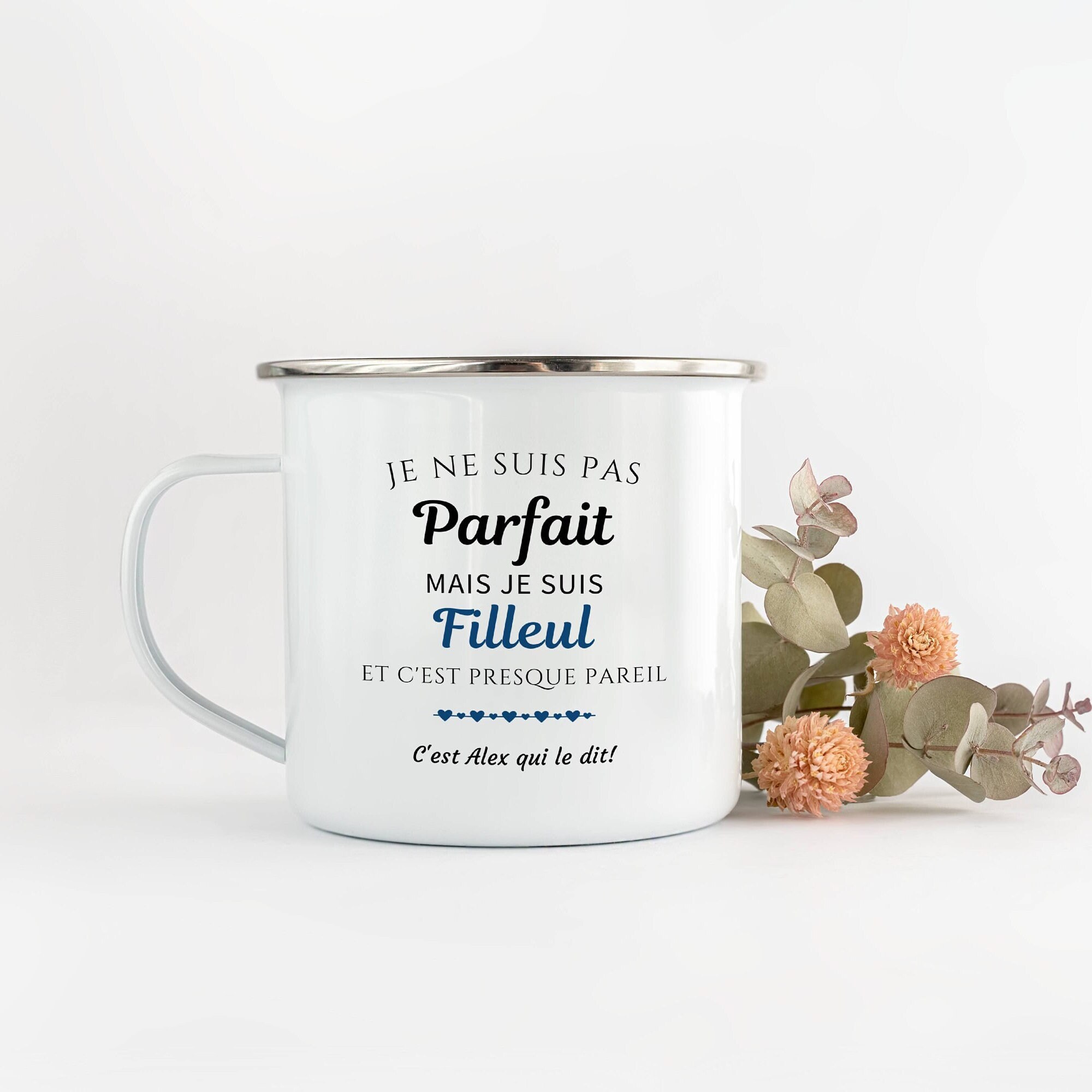 Tasse Pour Filleul Personnalisée - Cadeau Parrain Marraine Mug Camping Personnalisé