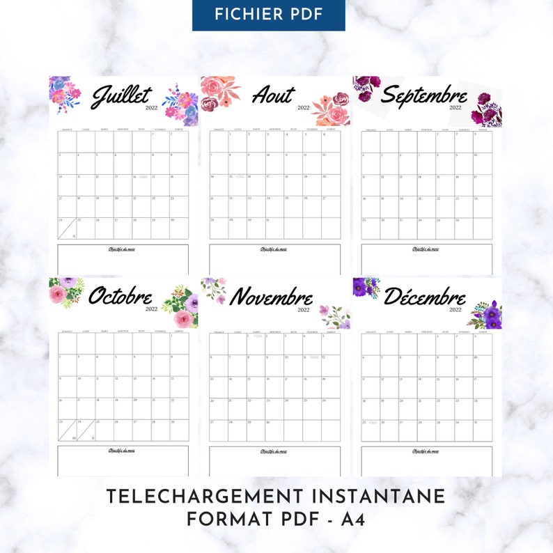 Calendrier 2023-2024 Planner 2023 à Imprimer Calendrier - Etsy Israel