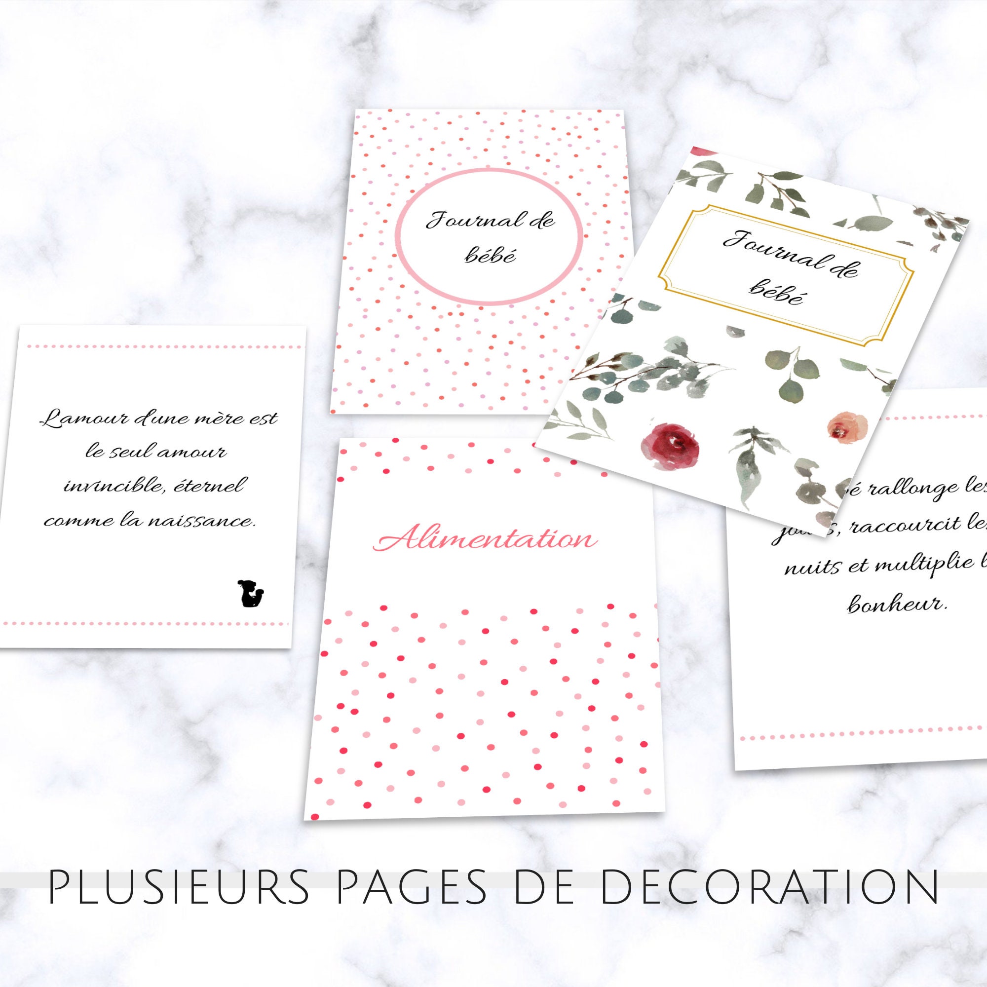 Journal De Bebe Rose A Imprimer Carnet De Suivi Bebe Par Le Etsy France