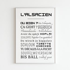 Alsatian Words Poster - Alsatian Poster - Alsatian Words and Expressions Frame by Le Temps des Paillettes