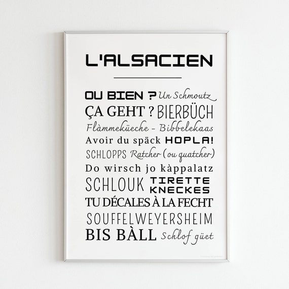 Affiche Mots Alsaciens Poster Alsacien Cadre mots et Etsy France