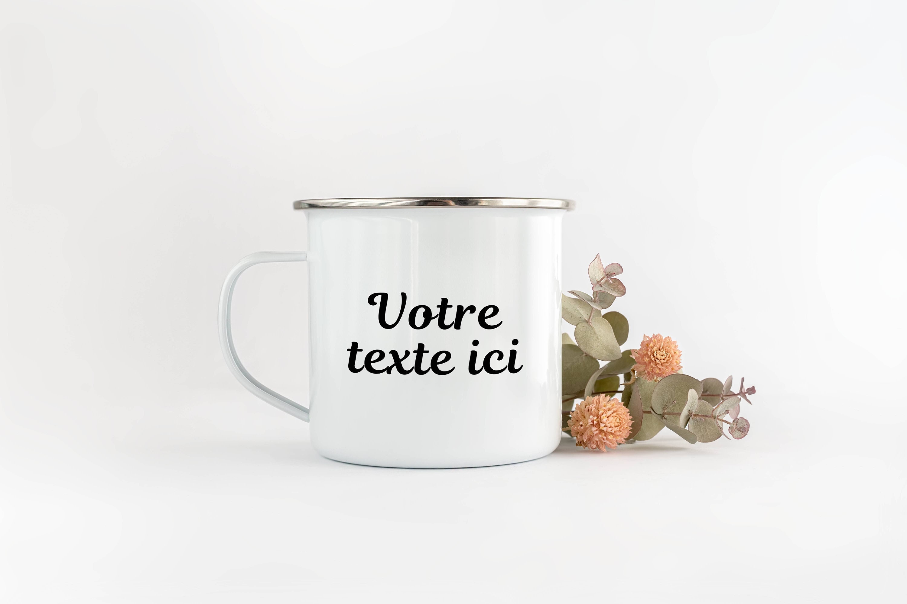 Mug Émaillé à Personnaliser - Cadeaux Personnalisés | Mug Personnalisé Tasse Personnalisée Cadeau Ém