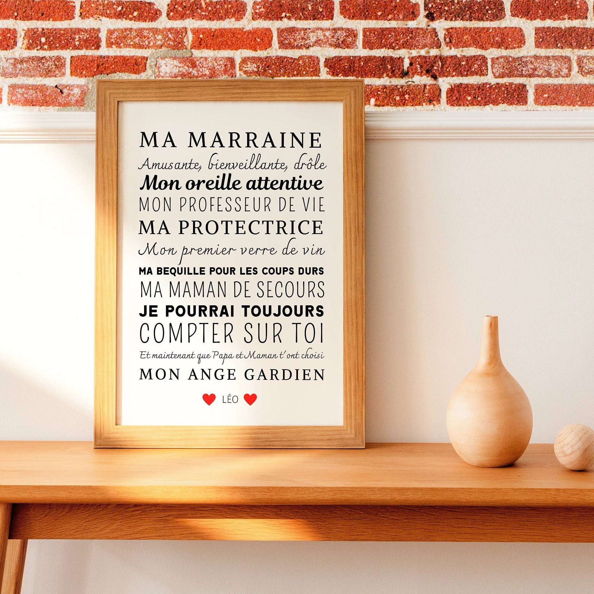 Affiche Marraine Personnalisée - Demande Originale Cadeau Pour Personnalisé