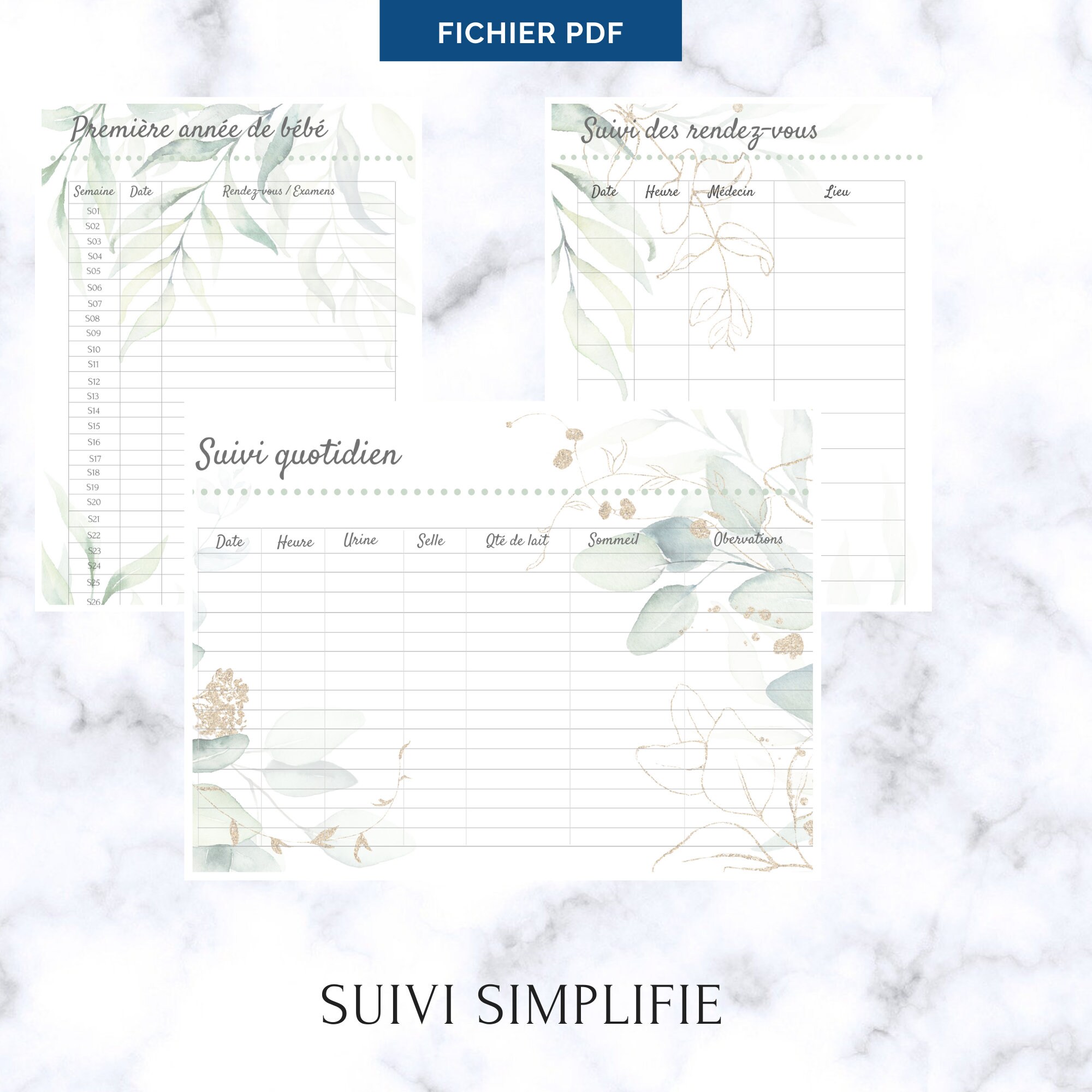 Journal De Bebe A Imprimer Carnet De Suivi Bebe Motif Etsy France