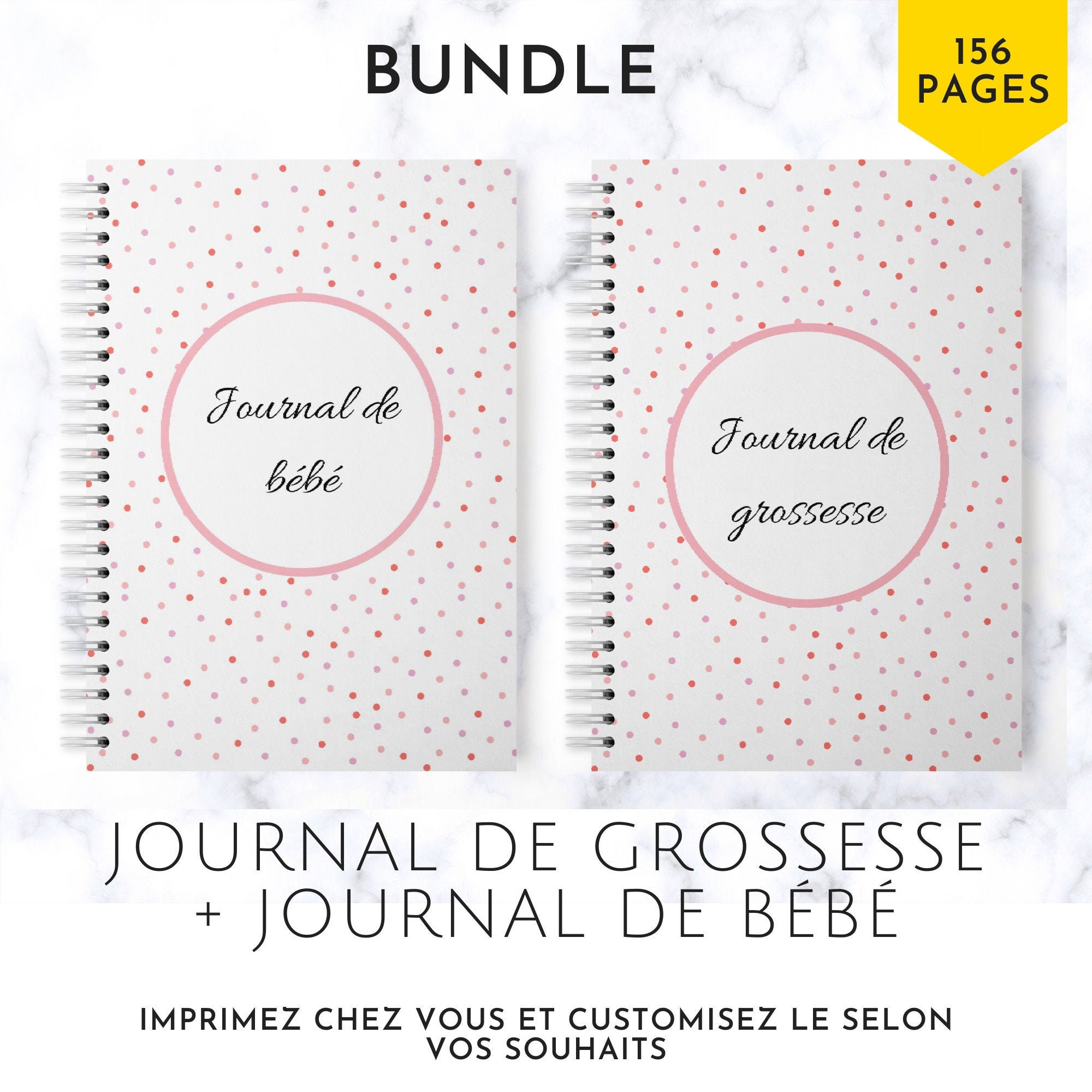 Journal De Grossesse Et Bebe A Imprimer Bundle Fichier Pdf Etsy France