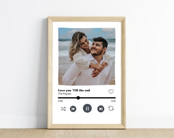 Affiche chanson  personnalisée pour couple -  Cadeau de Saint valentin-   cadre couple personnalisé par Le Temps des Paillettes