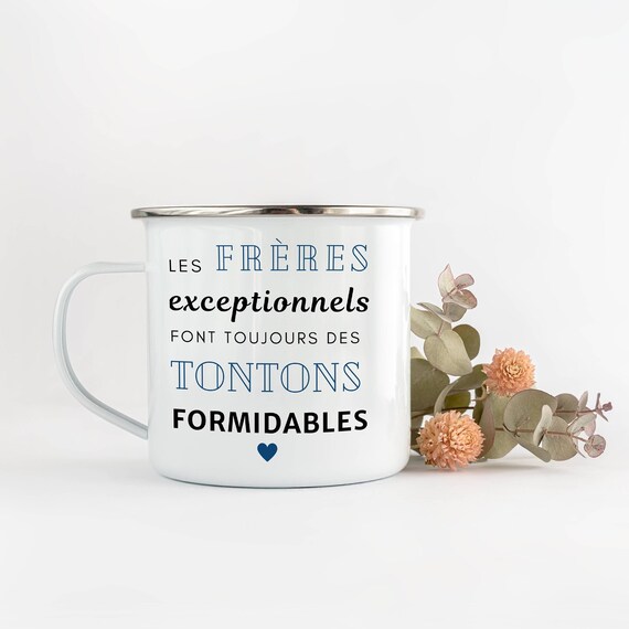 Mug Emaille Citation Frere Tonton Tasse En Metal Etsy France