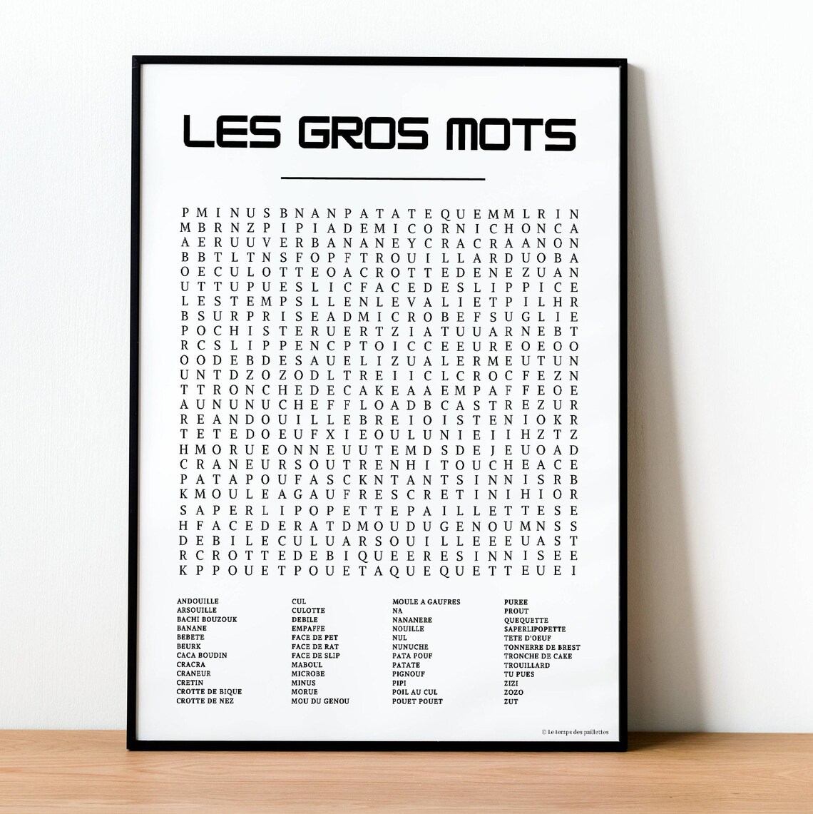 Poster Mots Mêles Les Gros Mots Art Poster Les Gros Mots Etsy Hong Kong