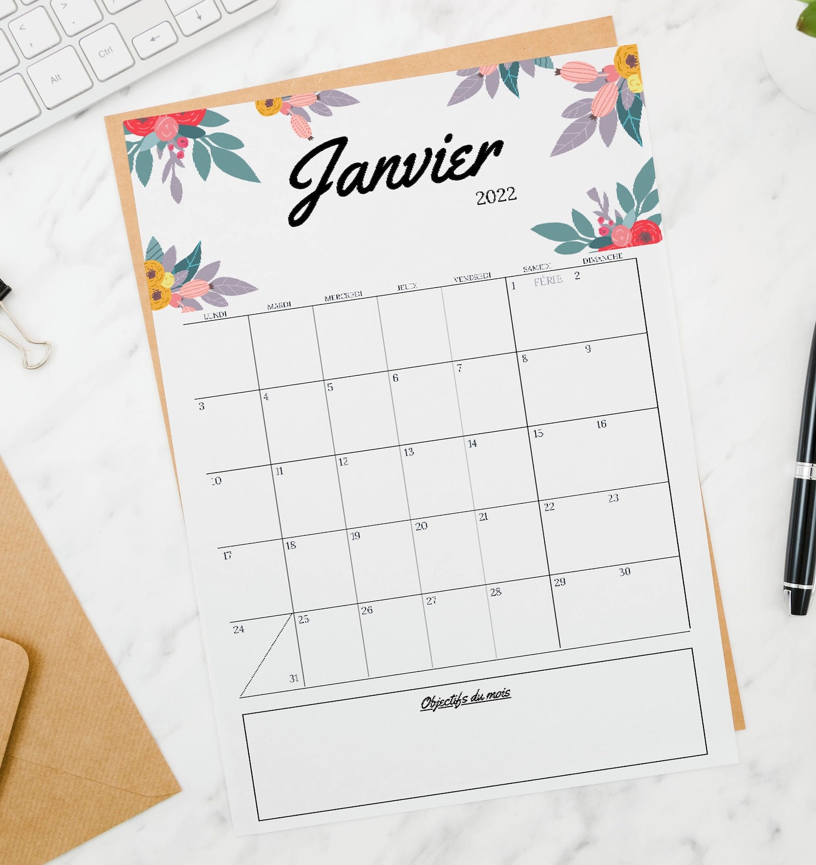 Calendrier 2023-2024 Calendrier 2023 à imprimer - Etsy France